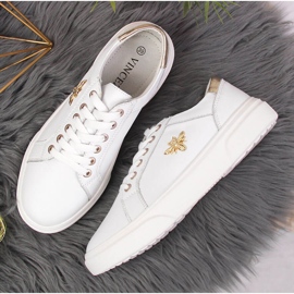 Skinnskor för kvinnor med vit Vinceza-plattform 2