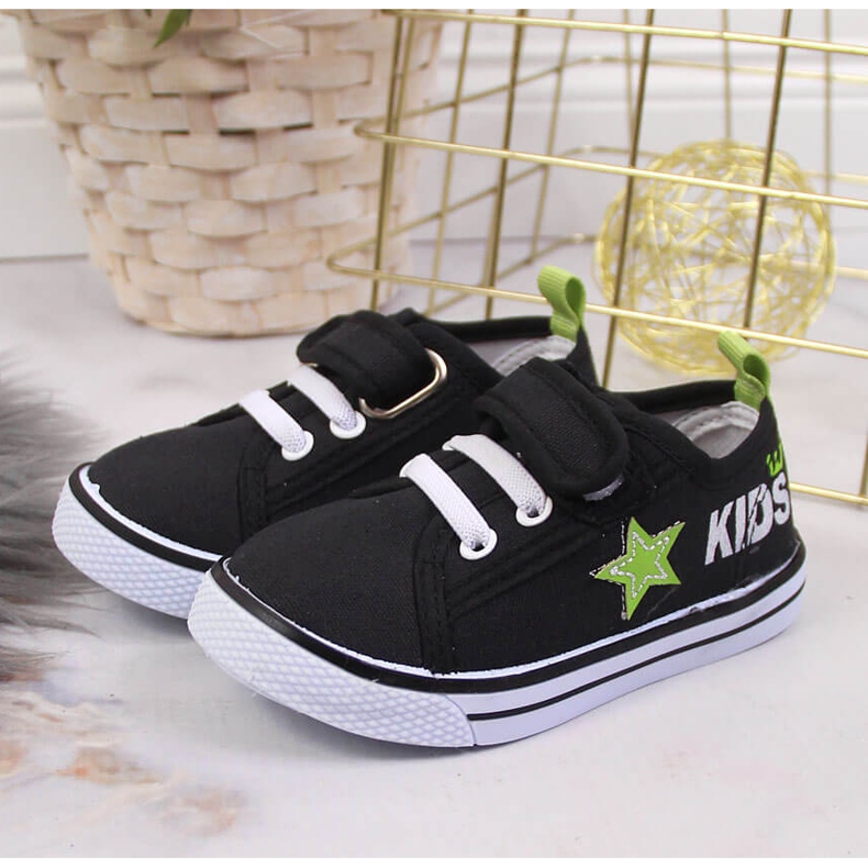 Svarta Atletico pojksneakers med kardborreband 2