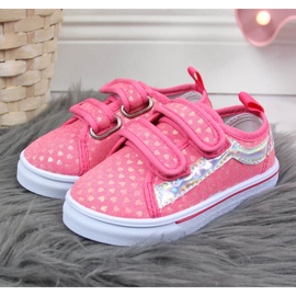 Rosa Atletico flicksneakers med kardborreband 2