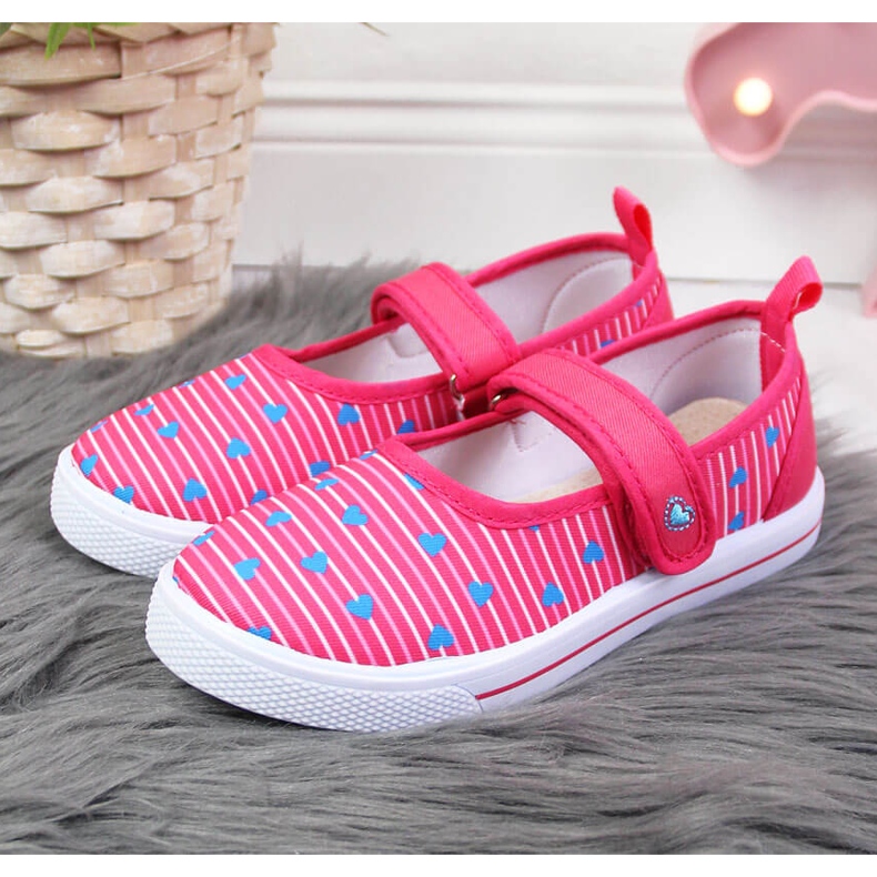 Ballerinasneakers för tjejer med kardborre Atletico rosa 2