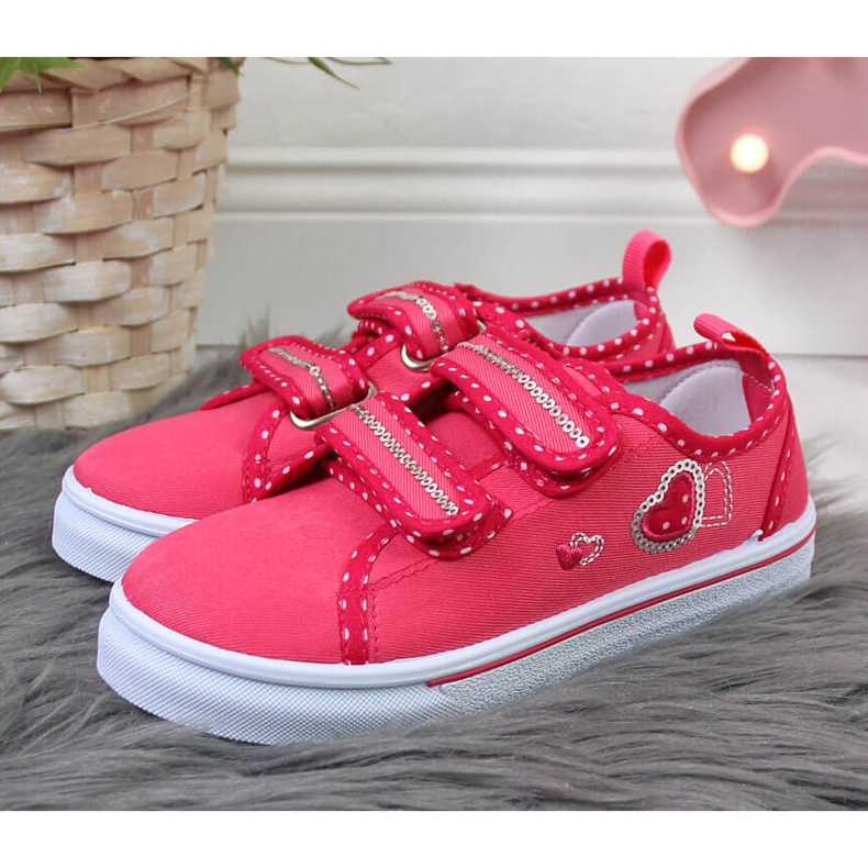 Rosa Atletico flicksneakers med kardborreband 2