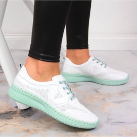 Vita Artiker läder sportskor för kvinnor 2