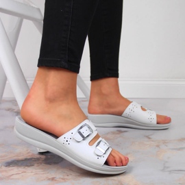 Vita Inblu sanitära wedge tofflor för kvinnor 2