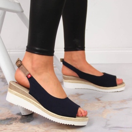 Marinblå sandaler för kvinnor Big Star JJ276046 2