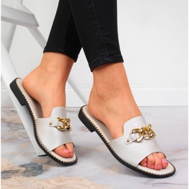 S.Barski Damtofflor i guld med kedja, guld S. Barski gyllene 1