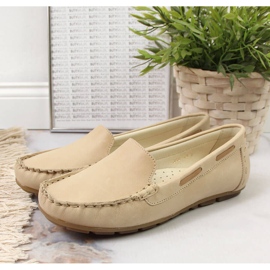 Läder loafers för dam ljusbeige Helios 398 2