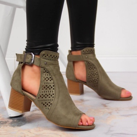 Damsandaler med genombruten khaki T.Sokolski kaki grön 2