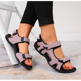 Damsportsandaler med kardborrelila American Club violett 2