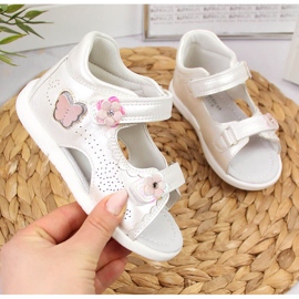 American Club vita kardborresandaler för tjejer 1