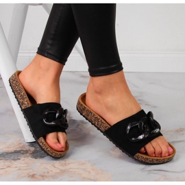 Svarta Jezzi damtofflor med kedja 1