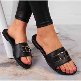 Damtofflor med svart Jezzi-dekor 1