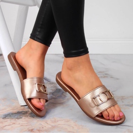 Damtofflor med gyllene Jezzi-dekoration 1