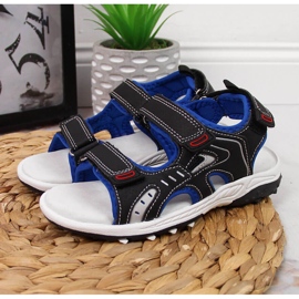 Svarta American Club pojksandaler med kardborreband 2