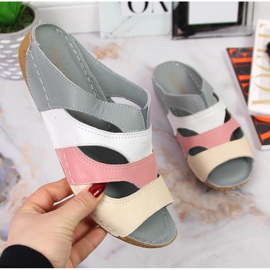 Bekväma lädertofflor för kvinnor i flerfärgad Artiker grå mångfärgad 1