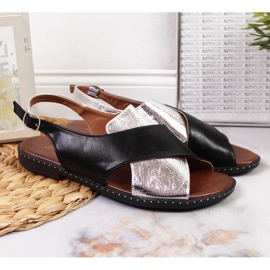 Jezzi-sandaler i svart och silver för kvinnor 2