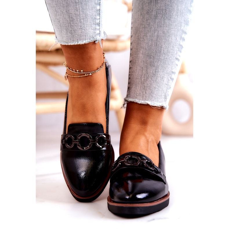 Vinceza Lackläder Wedge Skor Svarta Melodier 3