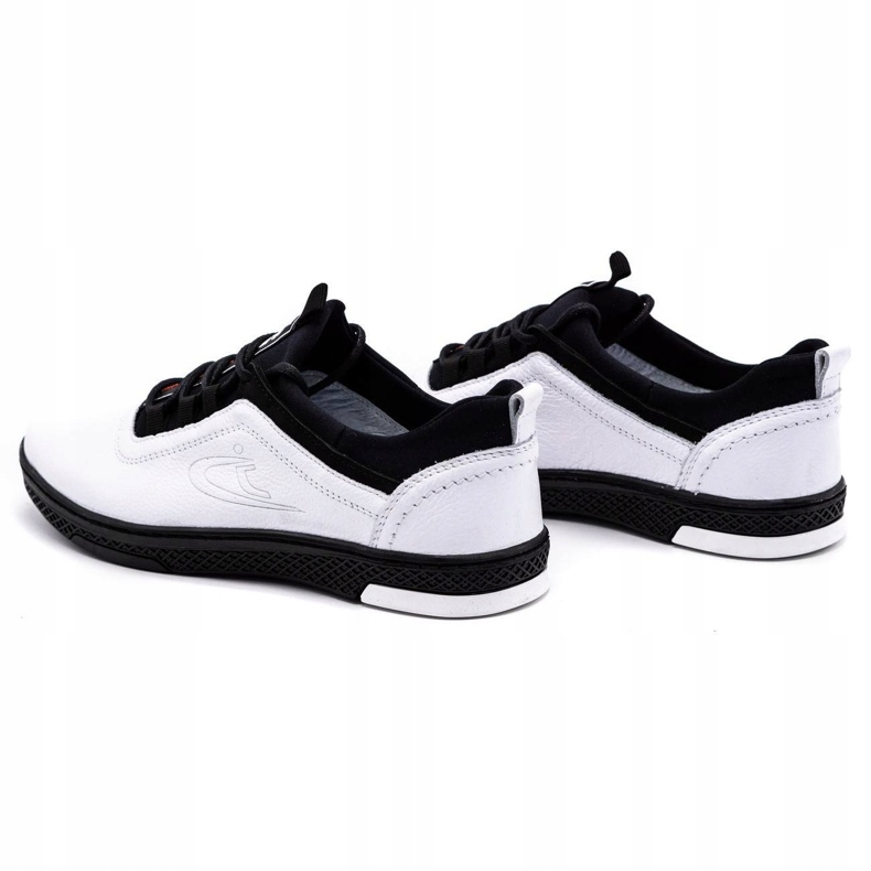 Polbut Vardagsskor i läder för män K24, vita med svart sula 4