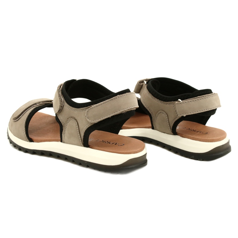 Bekväma sportsandaler Caprice 28711-28 334 Taupe Nubuc beige svart 5