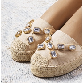 Beige espadrillor med Taimi cubic zirconia 2
