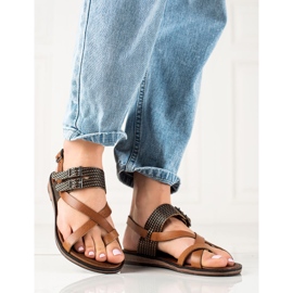 W. Potocki Snygga lädersandaler Potocki brun 2