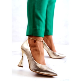 Lewski Shoes Fashionabla Läder Pumps Lewski Skor 3181 Golden gyllene 1