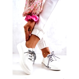 S.Barski Skinnsneakers för kvinnor på plattformen Vita Marien 2