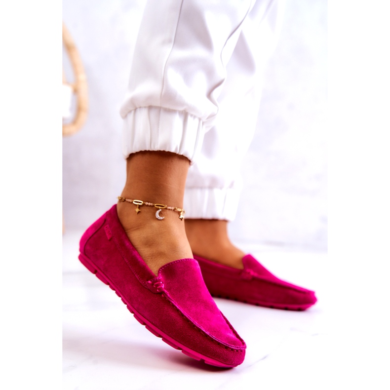 Mocka Loafers för damer Big Star JJ274656 Fuchsia rosa 2