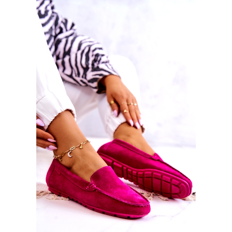 Mocka Loafers för damer Big Star JJ274656 Fuchsia rosa 5