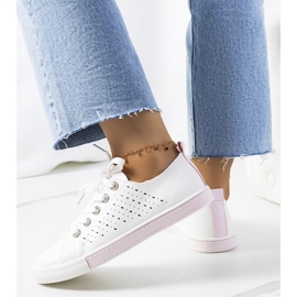 Tuuri damsneakers i vitt och rosa 1