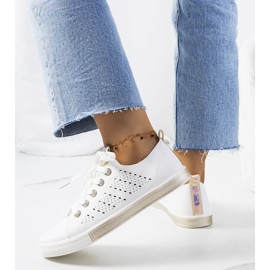 Tuuri damsneakers i vitt och guld 1