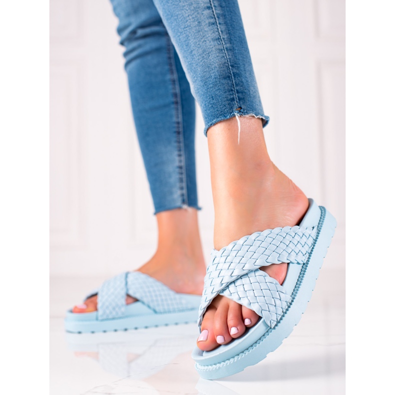 Bestelle Flätade tofflor blå 1