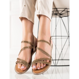 Primavera Gyllene sandaler med Cubic Zirconia 1