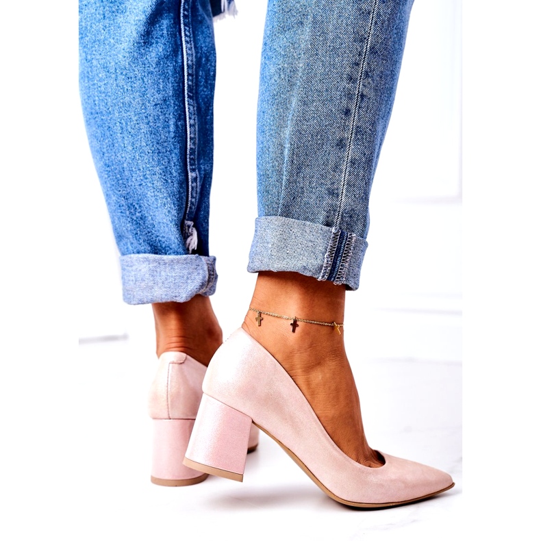 Lewski Shoes Satinpumpar med djurmönster Lewski -skor 2801 Rosa 4