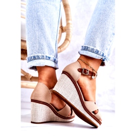 PS1 Damsandaler På Wedge Mörk Beige Veenus brun 4