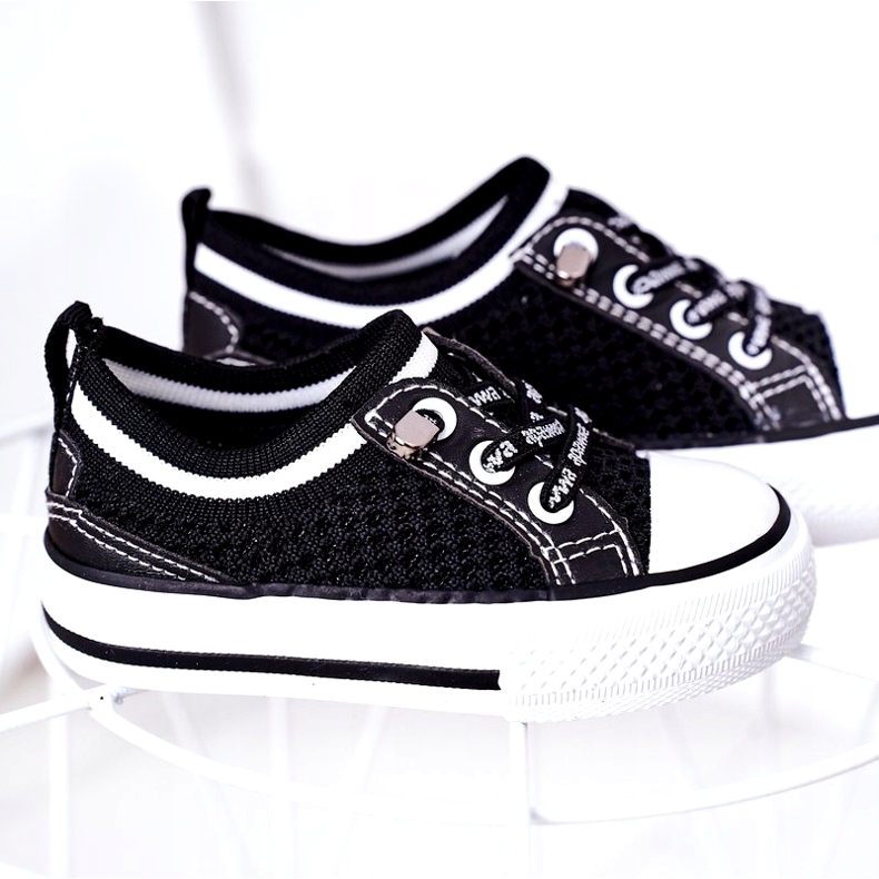 Apawwa Barnens luftiga svarta Kids Club -sneakers 2