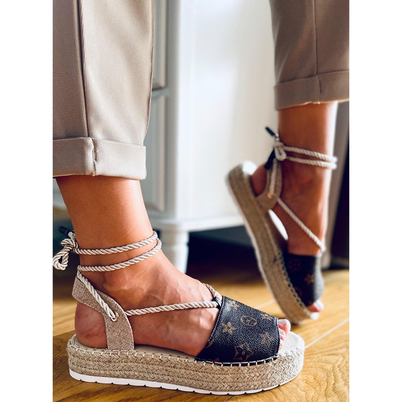 Espadrilles damsandaler Adeline Camel beige brun 2