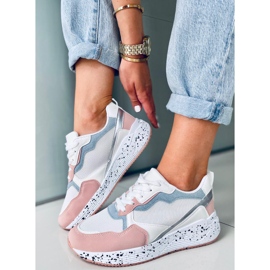 Truth White sneakers för kvinnor vit blå rosa silver- 1