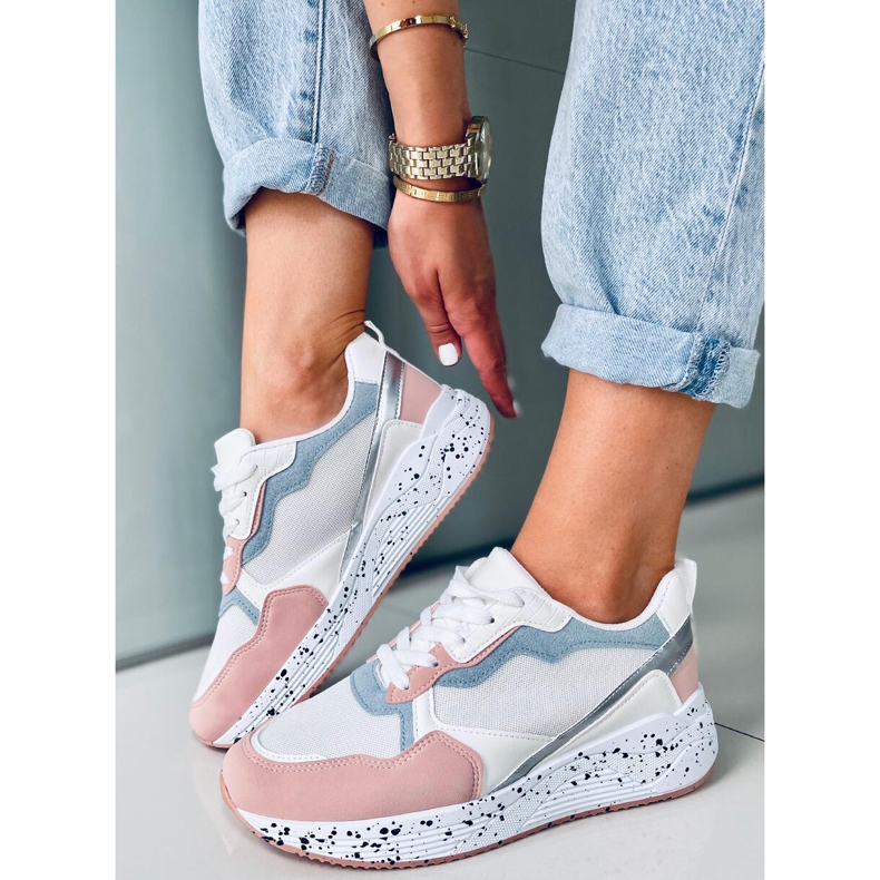 Truth White sneakers för kvinnor vit blå rosa silver- 1