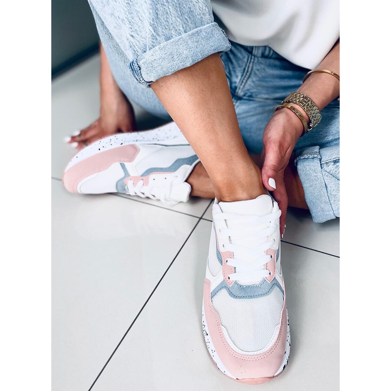 Truth White sneakers för kvinnor vit blå rosa silver- 2