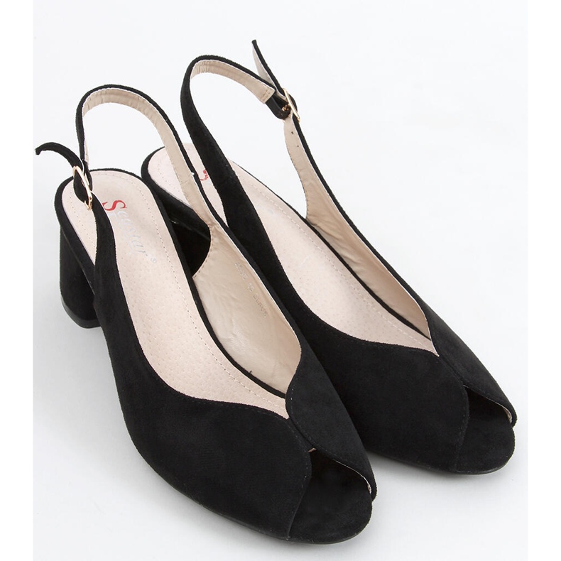 Venus Svarta sandaler med klack 1