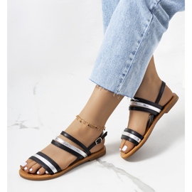 Svarta Hibbins-sandaler för kvinnor silver- 1