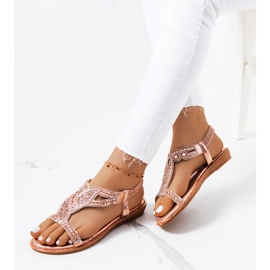 Rosa metallic Mikayla sandaler gyllene 1