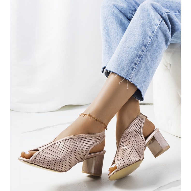 Rush rosa genombrutna sandaler gyllene 1