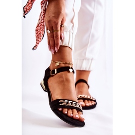 Vinceza Damsandaler i mocka med kedja Svart Norine 1