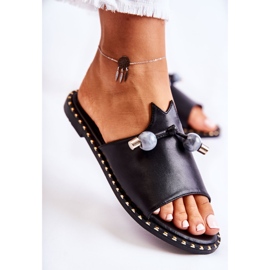 Vinceza Klassiska tofflor för kvinnor med en ögla Svart Cassia 2