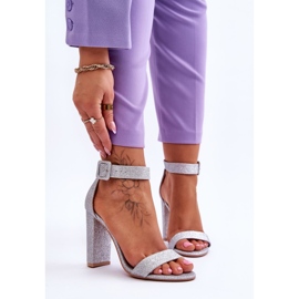 NFR Damsandaler På En Klack Silver Glitter Joalice 1