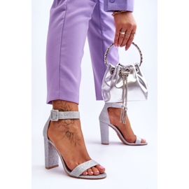 NFR Damsandaler På En Klack Silver Glitter Joalice 2