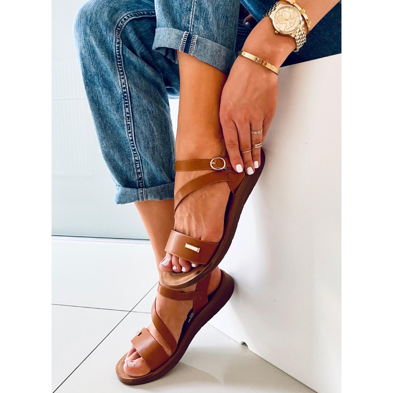 Leaf Camel damsandaler brun 2