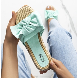 Gröna tofflor med rosett Avi 1