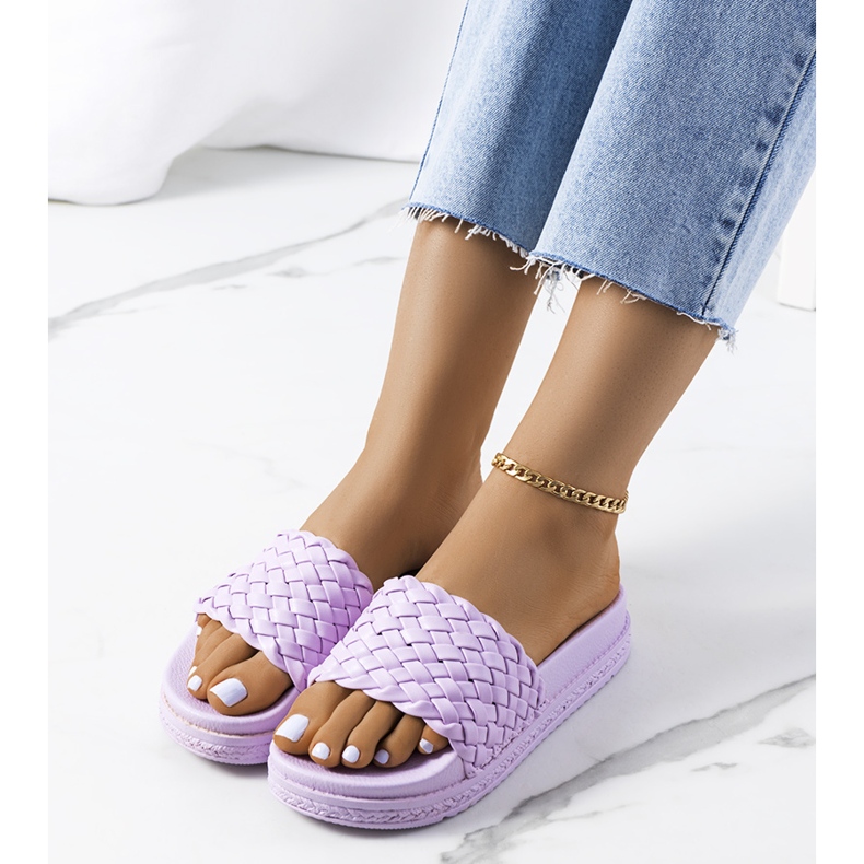 Violett flip-flops på Kapper-plattformen purpur 1